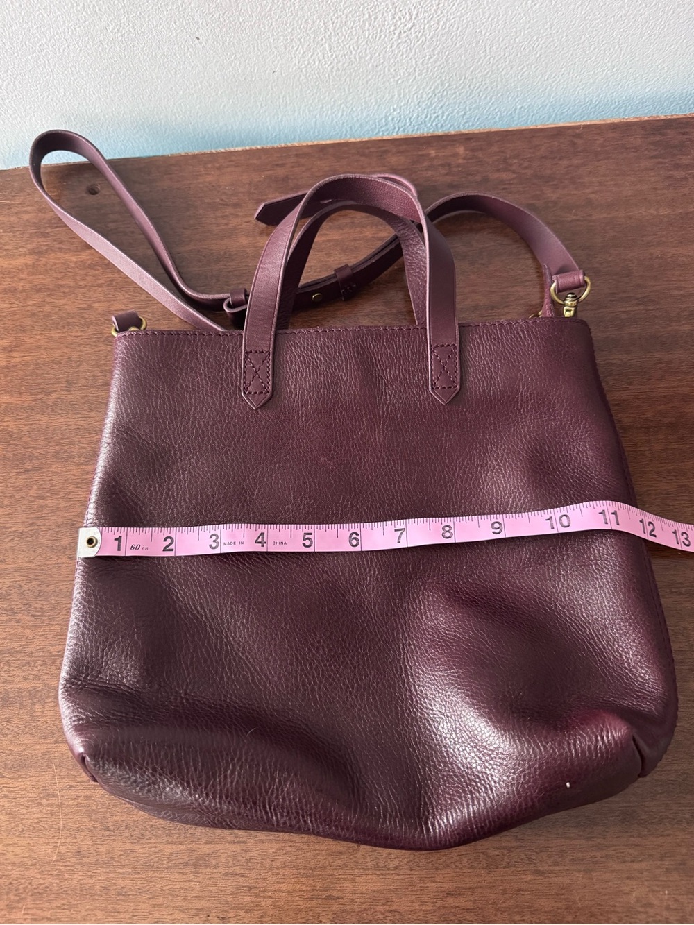Madewell Leather Crossbody Tote in Deep Plum - Picture 6 of 8